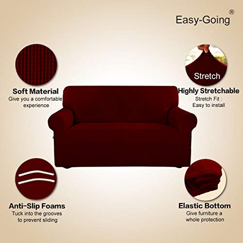 Stretch Oversized Sofa Couch Slipcover Washable Wine (X-Large Sofa / Wine)