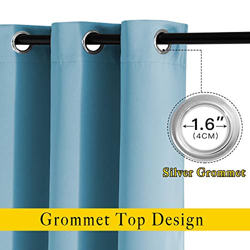 Blackout Curtains Panels for Window (Teal Blue / 52"W x 84"L (Pack of 2))
