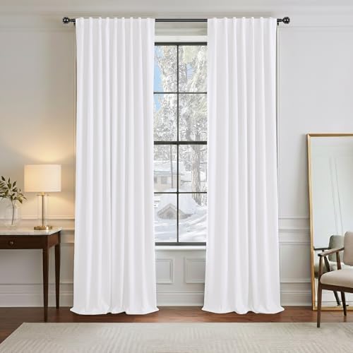Living Room Curtains (Pure White / 42"W x 90"L (Pack of 2))