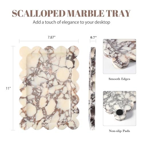 Luxury Calacatta Viola Marble Tray (Calacatta / 11" x 7.9" x 0.7")