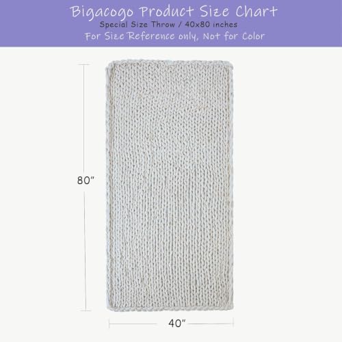 Chunky Knit Throw Blanket for Couch (Cold Sea Blue / 40"x80" (Special Size Throw))