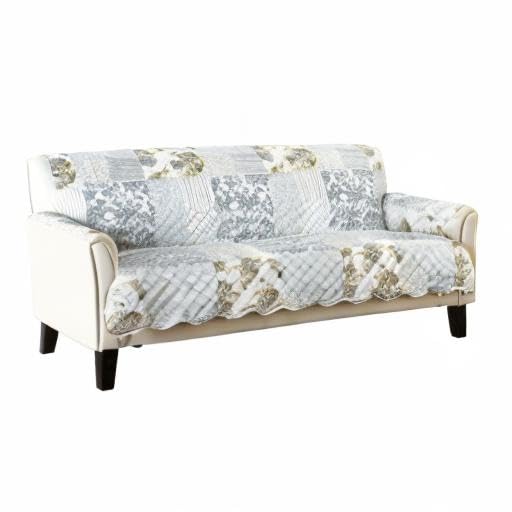 Reversible Patchwork Sofa Cover (Sofa / Patchwork - Grey)