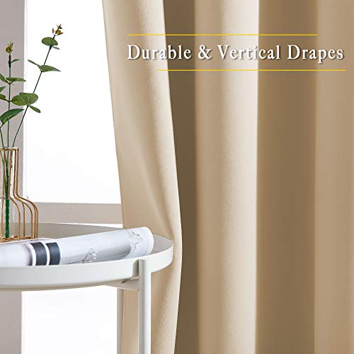 Blackout Farmhouse Curtains (Biscotti Beige / 37"W x 84"L (Pack of 2))