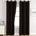100% Blackout Curtains for Bedroom 84 Inches Long 2 Panels Set (42"W x 84"L (Pack of 2) / Brown)