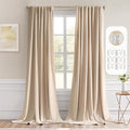 Beige Back Tab Blackout Curtains 52x120 Inch Long 2 Panels Set (Beige / 52"W x 120"L (Pack of 2))