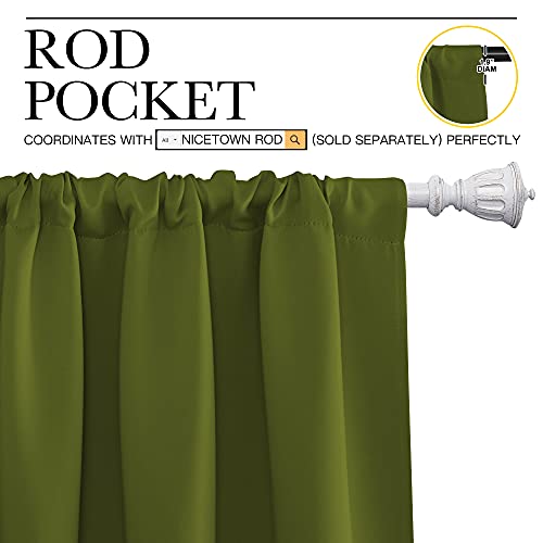 Kitchen Curtains (Olive / 34"W x 54"L (Pack of 2))