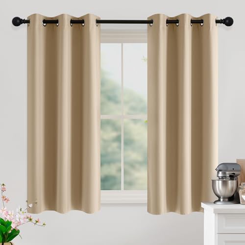 Beige Room Darkening Curtains 54 Inches Long 2 Panels for Living Room (Biscotti Beige / 40"W x 54"L (Pack of 2))