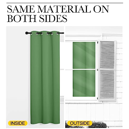 Bedroom Curtains Blackout Drapery Panels (Forest Green / 70"W x 108"L (Pack of 2))