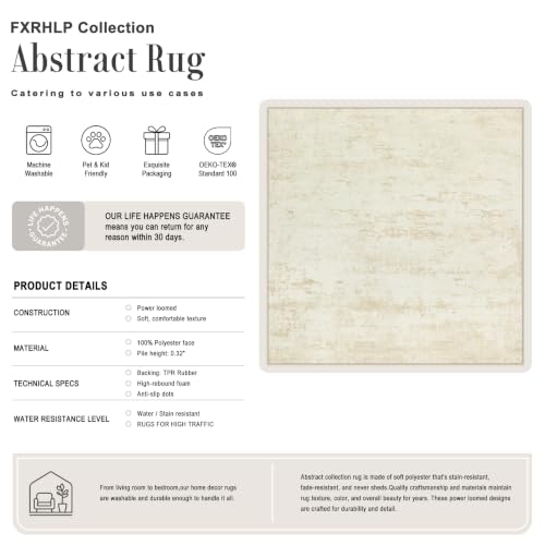 Area Rug Living Room (Beige / 4' x 4' (Square))
