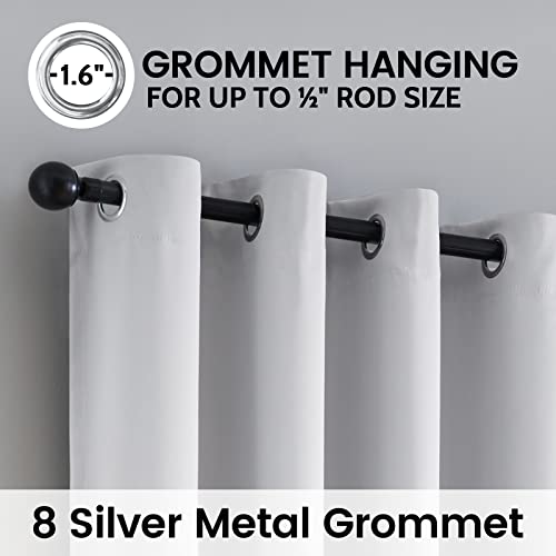 White 100% Blackout Curtains Room Darkening Living Room 84 Inch (White / 52"W x 84"L (Pack of 2))
