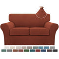3 Piece Sofa Covers for 2 Cushion Couch Sofa Slipcover Soft Couch Cover for Dogs (Loveseat (2 Cushion) / Rust)