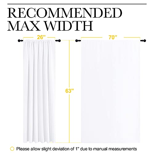 White Curtains (Pure White / 70"W x 63"L (Pack of 2))