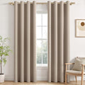 Taupe Blackout Bedroom Curtains Drapes 96 Inch Long 52"x96" (Taupe / 52"W x 96"L (Pack of 2))