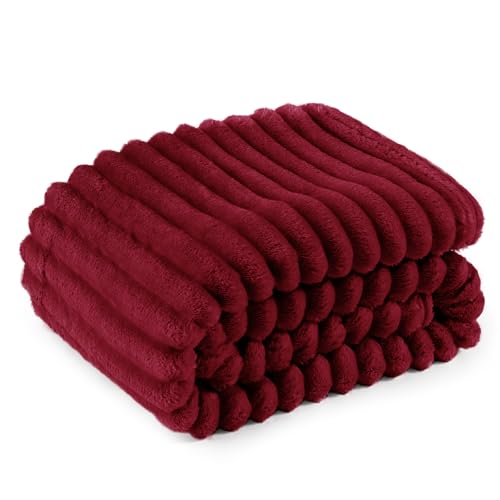 Soft Twin XL Blanket for Bed Dorm Deep Red 66"x90" (Deep Red / Twin XL)