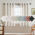 Elegant Natural Linen Blended Energy Efficient Light Filtering Linen Textured Curtains (52"W x 54"L (Pack of 2) / Heathered Natural)
