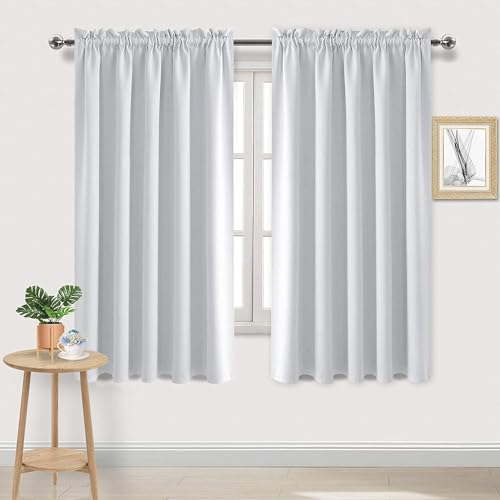 Wide Blackout Curtains for Living Room 70 x 72 Inch Long 2 Panels (Greyish White / 70"W x 72"L (Pack of 2))