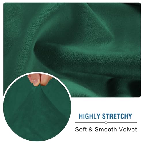 Velvet Stretch Couch Cushion Cover Plush Cushion Slipcover Cushion Furniture Protector Seat Cushion Sofa Cover (Green / 3 Cushion XL Sofa)