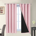 Pink 100% Blackout Curtains 63 Inches Long for Bedroom 52" Wide (52"W x 63"L (Pack of 2) / Pink)