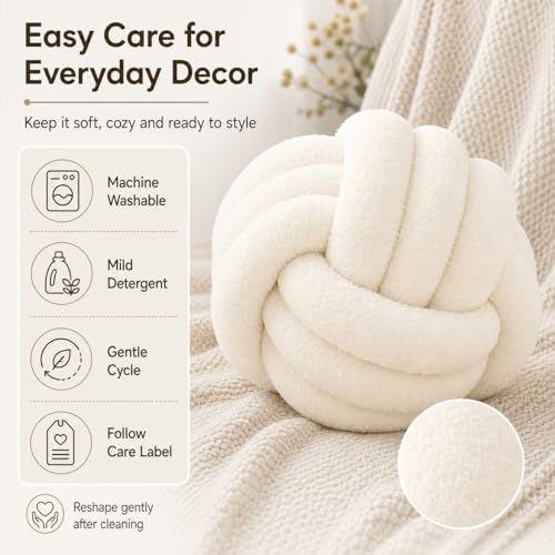 Ivory White Knot Pillow Ball (White / 11inch)