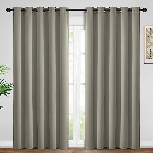 Room Darkening Curtains 62x84 inch Length Taupe (Taupe / 62"W x 84"L (Pack of 2))