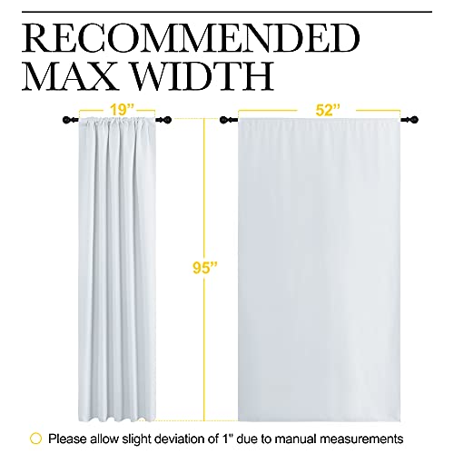 Greyish White Bedroom Curtain Panels (Greyish White / 52"W x 95"L (Pack of 2))