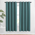 Insulated Curtains Blackout Draperies (Sea Teal / 52"W x 72"L (Pack of 2))