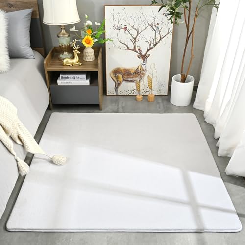 4x4 Square Area Rugs for Bedroom Living Room (4' x 4' (Square) / White)