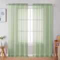 Light Green Sheer Curtains 72 Inches Long 2 Panels for Living Room (Light Green / 42"W x 72"L (Pack of 2))