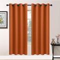 Room Darkening Curtains 52x72 inch Length Orange (Orange / 52"W x 72"L (Pack of 2))