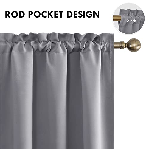 Blackout Curtains for Bedroom Living Room 42 x 84 Inch Long Grey (Grey / 42"W x 84"L (Pack of 2))