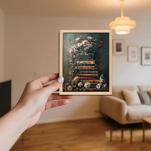 Moody Dark Academia Floral Wall Art (flower book / 10"L x 8"W)