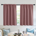 Short Blackout Privacy Curtains 30 inch Long for Bathroom Window (Dusty Rose / 42"W x 30"L (Pack of 2))