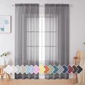 Grey Sheer Curtains 84 Inches Long (Charcoal Grey / 42"W x 84"L (Pack of 2))