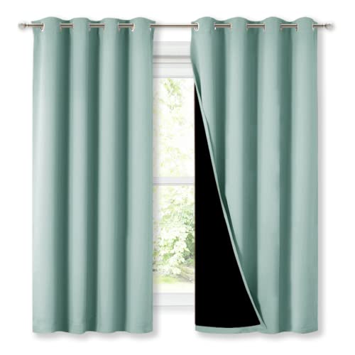 Aqua Blue Blackout Curtains for Kitchen 52" w x 63" L 2 Panels (Aqua Blue / 52"W x 63"L (Pack of 2))