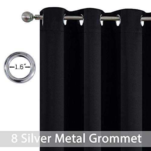 Room Darkening Curtains 52x84 inch Length Black (Black / 52"W x 84"L (Pack of 2))