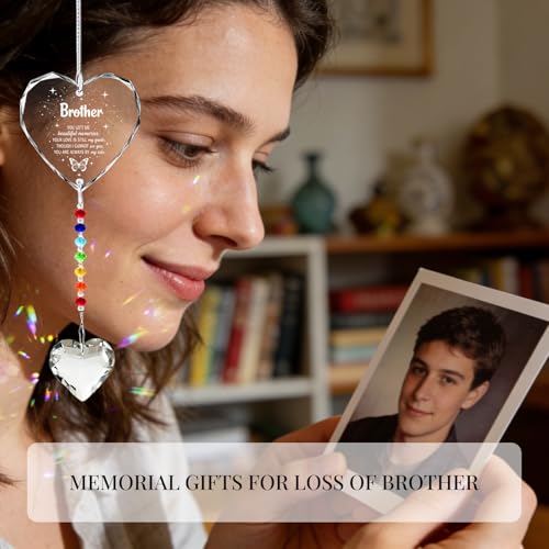 Memorial Gifts for Loss of Brother Crystal Suncatcher (BROTHER)