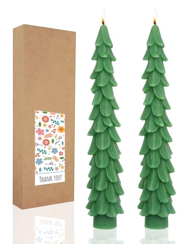 Christmas Tree Taper Candles Hunter Green Spruce Candles (christmas tree-10.5"Hunter Green)