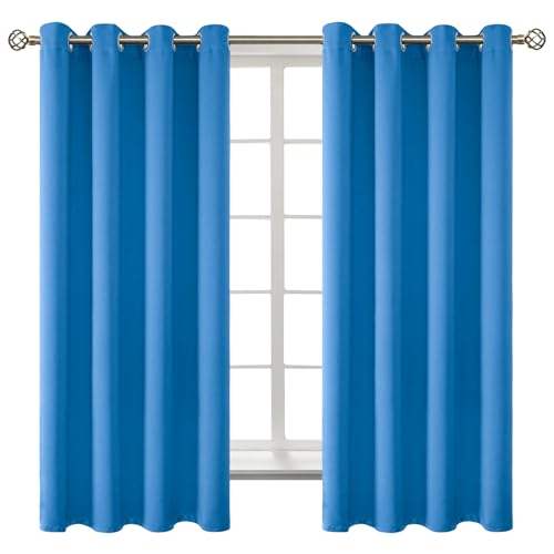 Classic Blue Blackout Curtains for Bedroom 63 Inch Long (Classic Blue / 52"W x 63"L (Pack of 2))