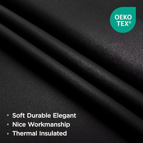 Blackout Curtains 72 Inches Long 2 Panels Set (Black / 37"W x 72"L (Pack of 2))