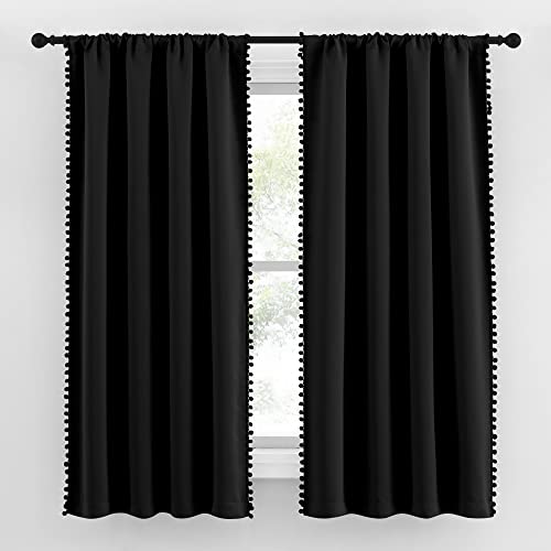 2 Panels Blackout Curtains (Jet Black / 42"W x 63"L (Pack of 2))
