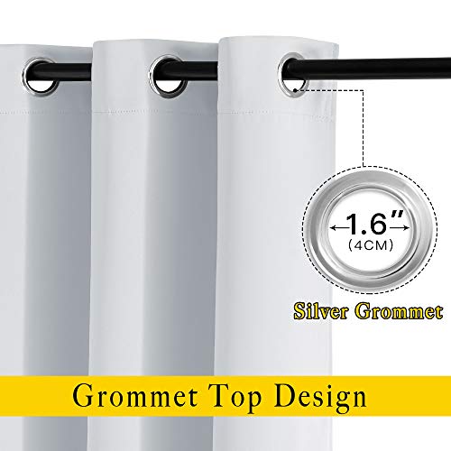 Greyish White Room Darkening Curtains Blackout 36 inch Curtains for Kitchen (Greyish White / 37"W x 36"L (Pack of 2))
