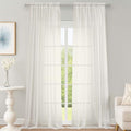 Ivory Sheer Curtains 108 Inch Long 2 Panels for Living Room 59" Wide (Ivory / 59"W x 108"L (Pack of 2))