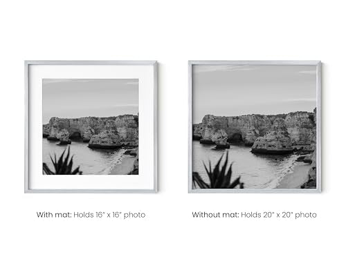 20x20 Silver Metal Picture Frames Matted to 16x16 (Set of 09 / Silver Metal / 20x20 in)