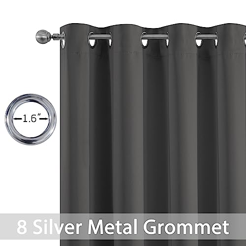 Charcoal Grey Room Darkening Curtains 84 inch Sliding Door Drapes (Charcoal Grey / 52"W x 84"L (Pack of 1))