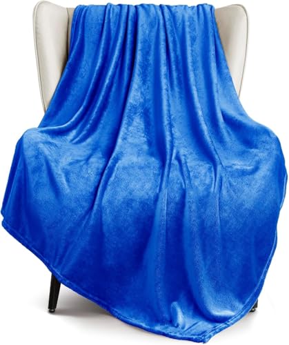 Soft Large Fleece Throw Blanket for Couch (Cobalt Blue / Throw XL (50" x 70"))