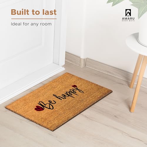 Coir Welcome Mat (Be Happy / 17x29)