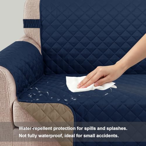 Reversible Recliner Chair Covers (Navy/Camel / 23'' Chair)