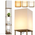 Floor Lamp with Shelves (Withered-leaf Square / 4-Tier)