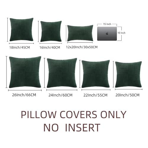 Set of 2 Dark Green Decorative Throw Pillow Covers 26x26 Inch for Bedroom Couch Bed (Dark Green / 26" x 26" (Pack of 2))
