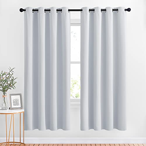 Greyish White Room Darkening Bedroom Curtains (Greyish White / 52"W x 72"L (Pack of 2))